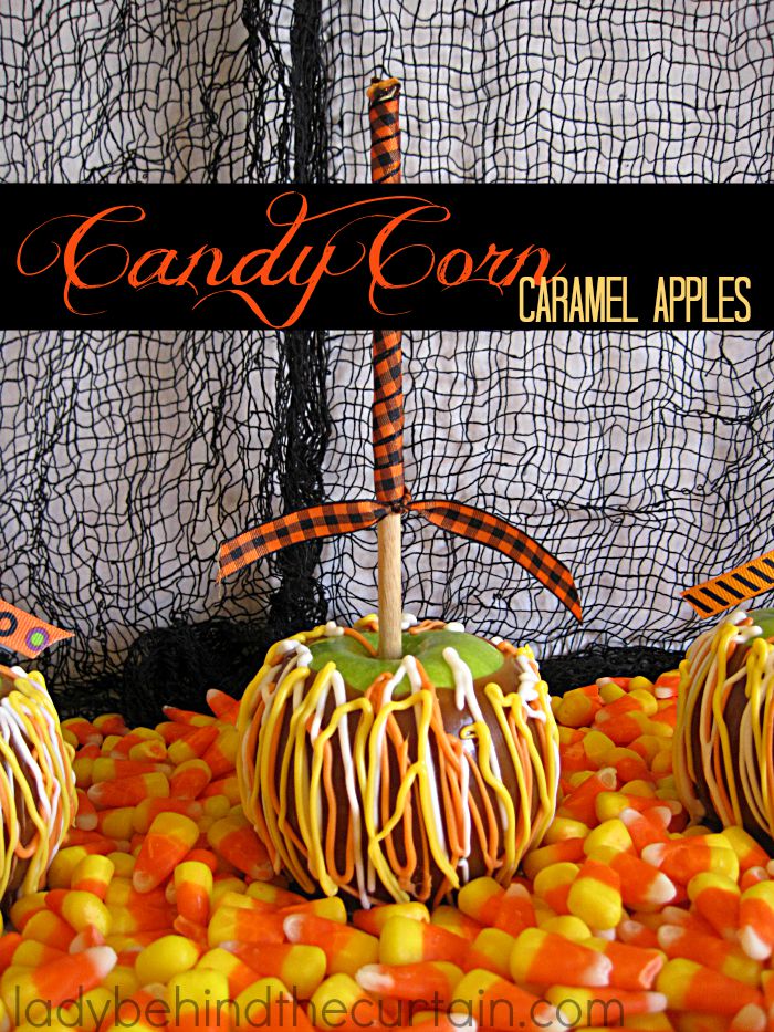 Caramel Apple Candy Corn
 Candy Corn Caramel Apples