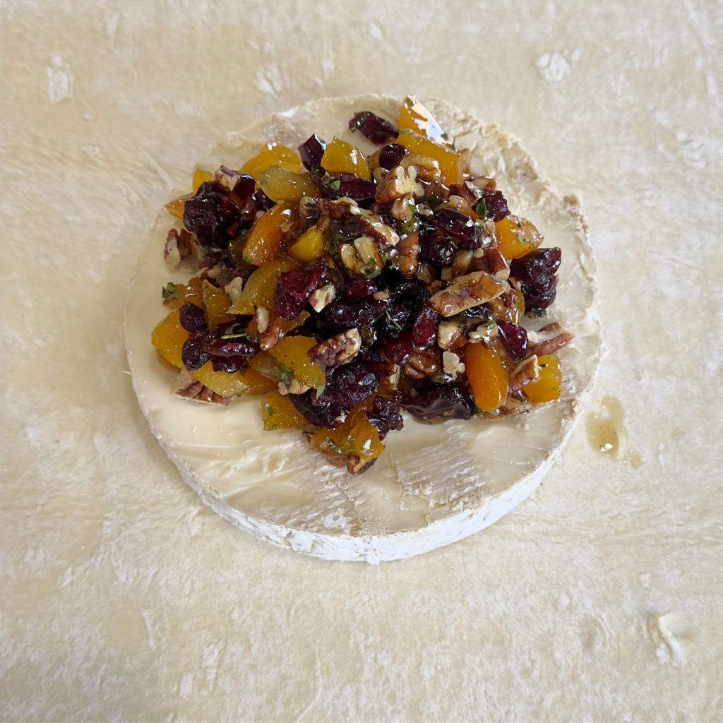 Cranberry Apricot Pastry Wrapped Baked Brie