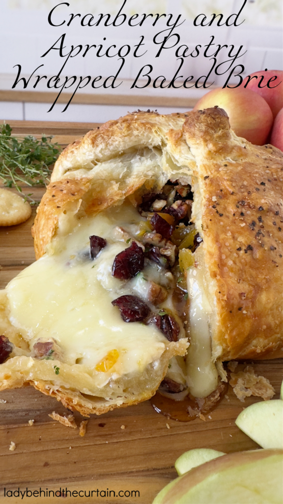 Cranberry Apricot Pastry Wrapped Baked Brie