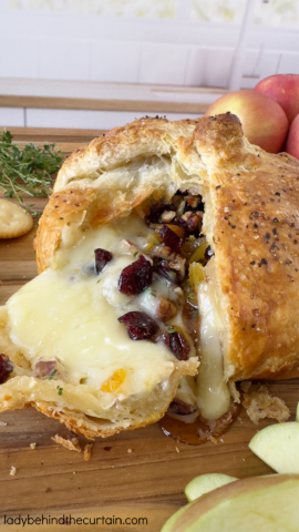 Cranberry Apricot Pastry Wrapped Baked Brie