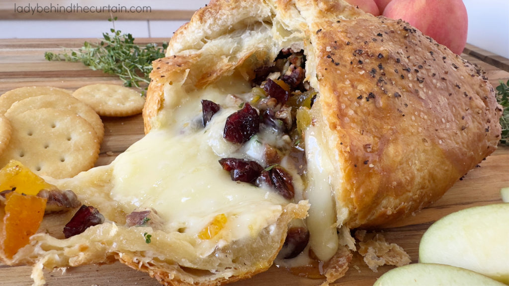 Cranberry Apricot Pastry Wrapped Baked Brie