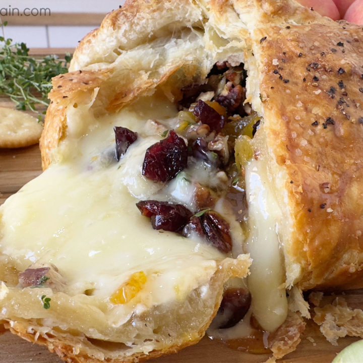 Cranberry Apricot Pastry Wrapped Baked Brie