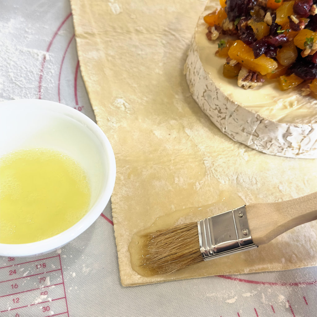 Cranberry Apricot Pastry Wrapped Baked Brie