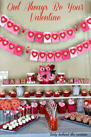 Owl Always Be Your Valentine - Kid's Valentine's Day Dessert Table