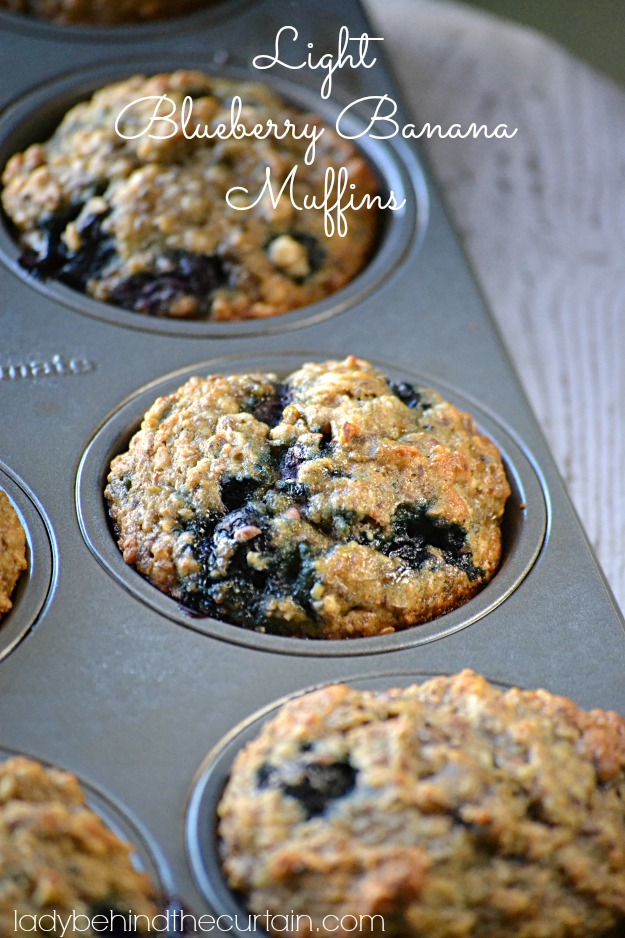 Light Blueberry Banana Muffins - Lady Behind The Curtain