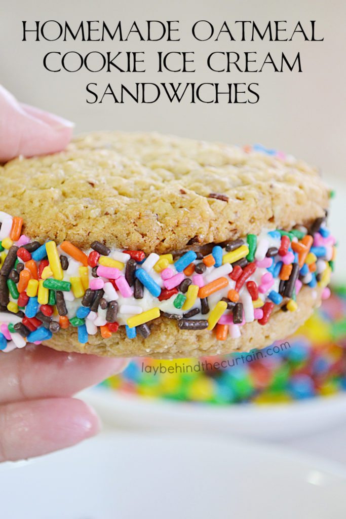 Homemade Oatmeal Cookie Ice Cream Sandwiches