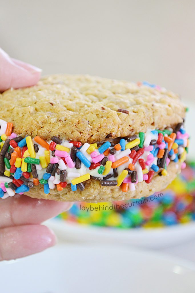 Homemade Oatmeal Cookie Ice Cream Sandwiches