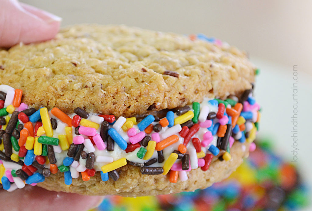 Homemade Oatmeal Cookie Ice Cream Sandwiches