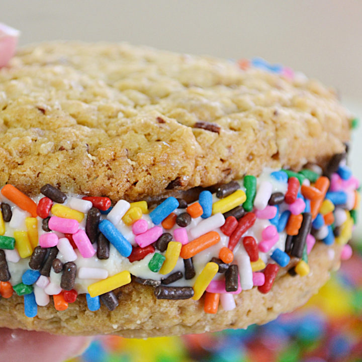 Homemade Oatmeal Cookie Ice Cream Sandwiches