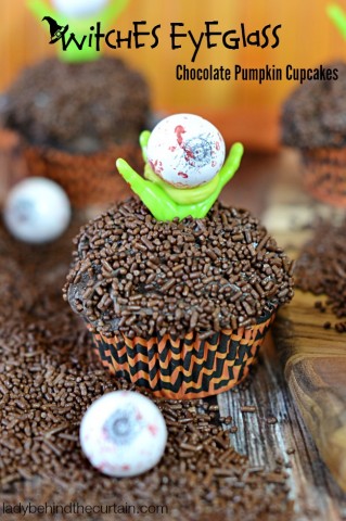 Witches Eyeglass Halloween Chocolate Pumpkin Cupcakes