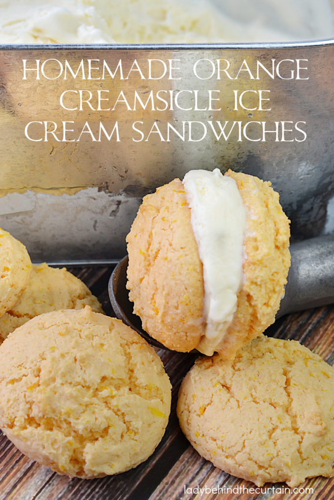 Homemade Orange Creamsicle Ice Cream Sandwiches