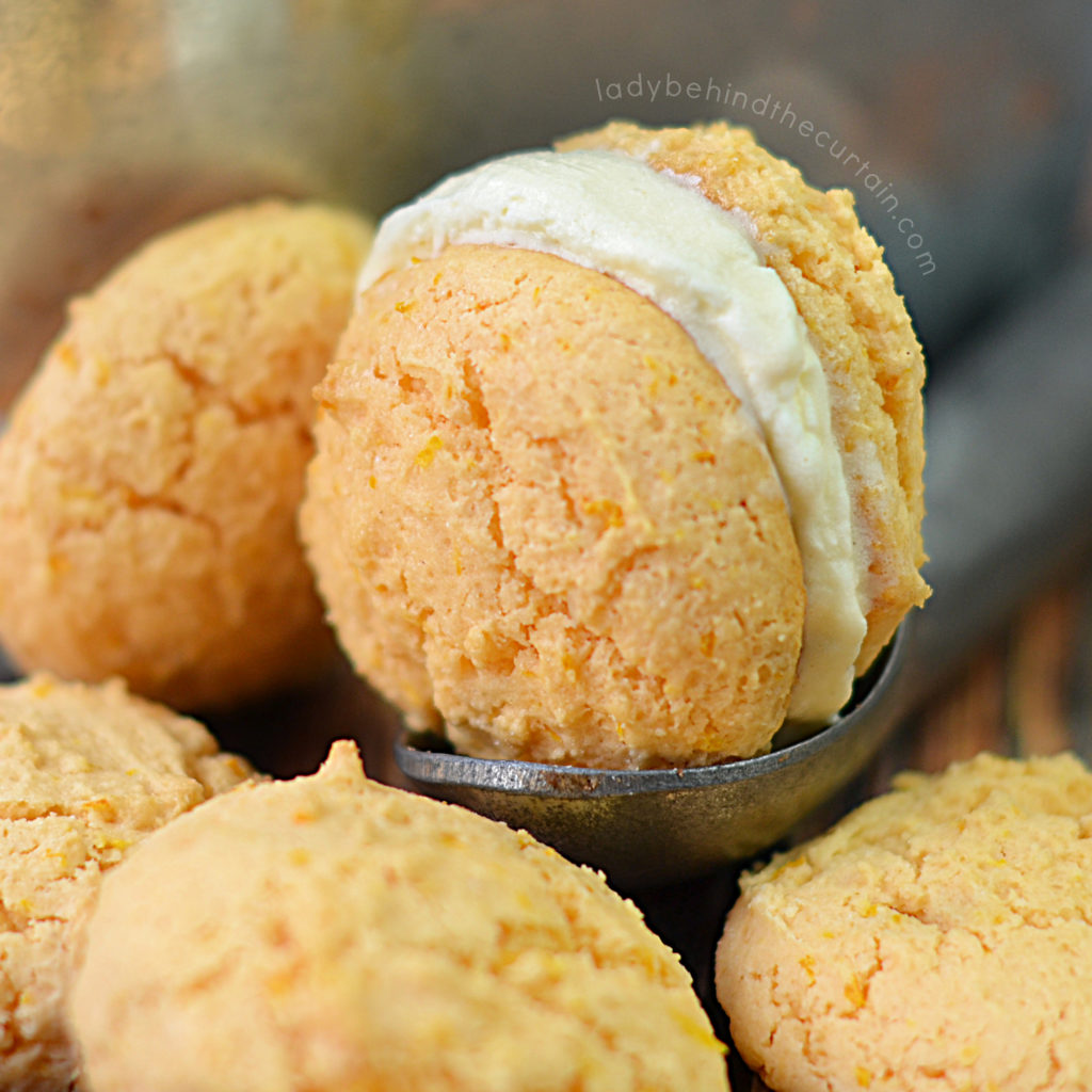 Homemade Orange Creamsicle Ice Cream Sandwiches