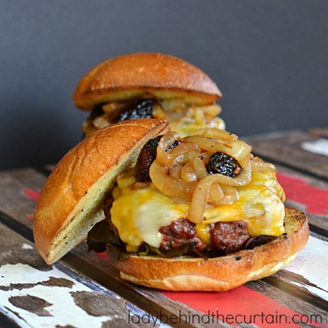 Caramelized Onion And Fig Burgers