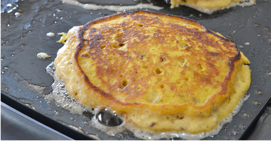 Pumpkin Pancakes with Brown Butter and Apple Cider Syrup