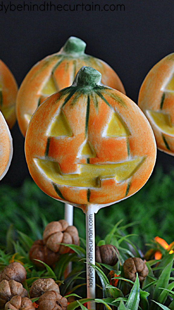 White Chocolate Jack-O-Lantern Pumpkin Pops