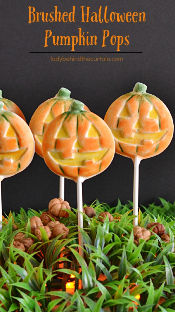 White Chocolate Jack-O-Lantern Pumpkin Pops