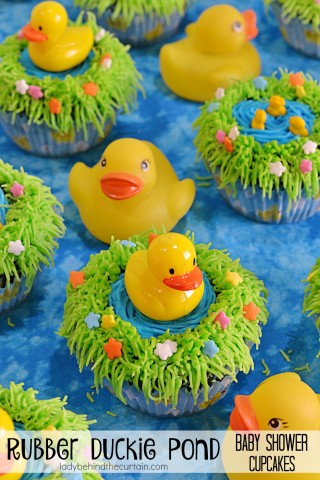 Rubber Duckie Pond Baby Shower Cupcakes
