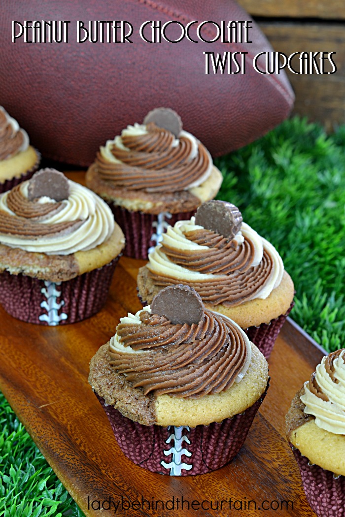 Peanut Butter Chocolate Twist Cupcakes | When two of your favorite flavors come together to create the BEST cupcake EVER!