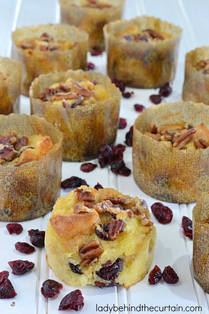 Eggnog Bread Pudding Muffins