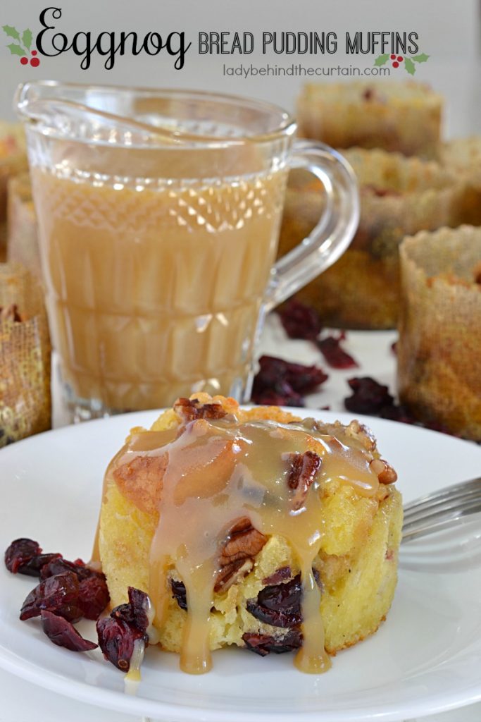 Eggnog Bread Pudding Muffins