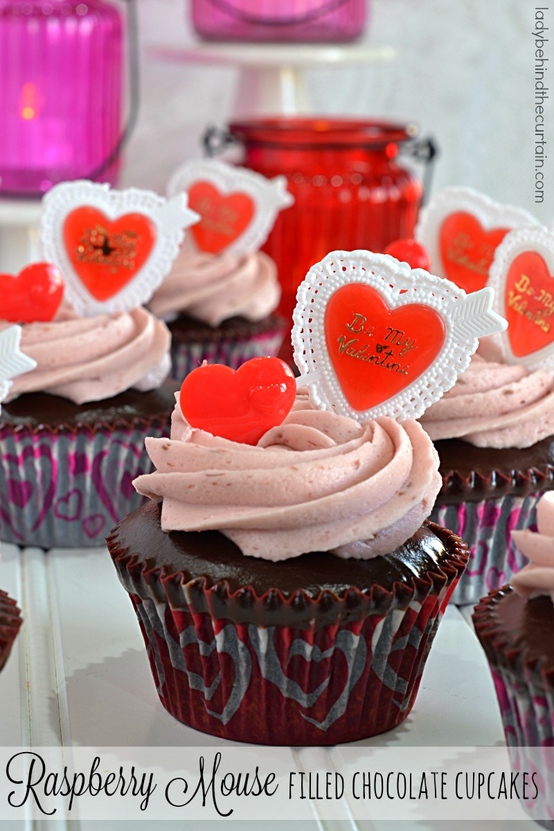 The Ultimate Raspberry Mousse Filled Chocolate Cupcakes