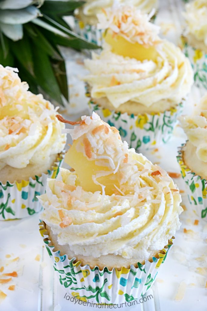 Semi Homemade Tropical Pineapple Coconut Cupcake Recipe