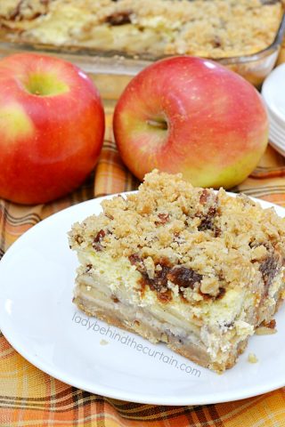 Caramel Apple Pie Cheesecake Bars