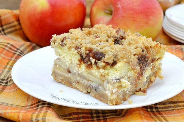 Caramel Apple Pie Cheesecake Bars