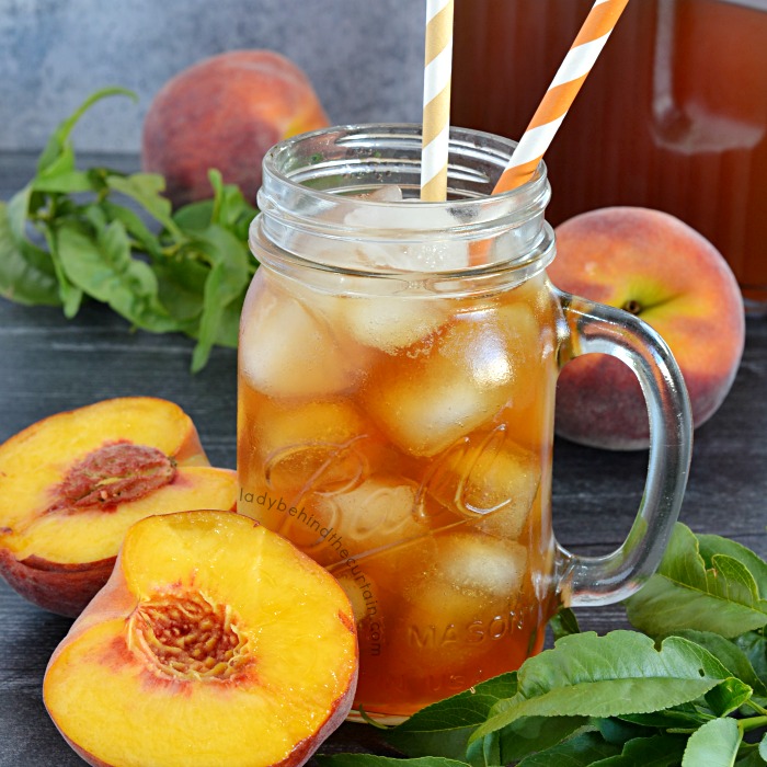 Southern Fresh Peach Sweet Tea (no sugar, real food, paleo, dairy-free) -  Recipes to Nourish