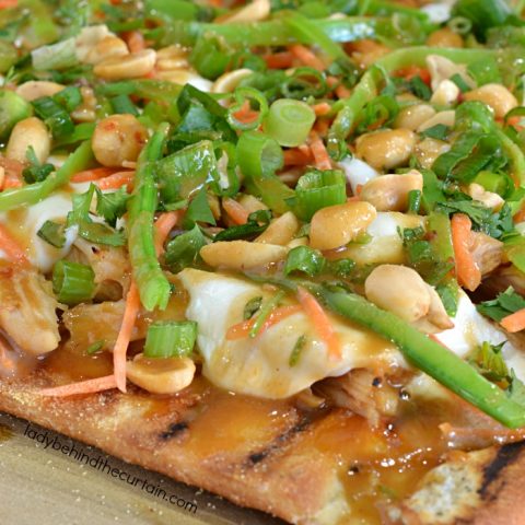 Semi Homemade Grilled Pad Thai Pizza