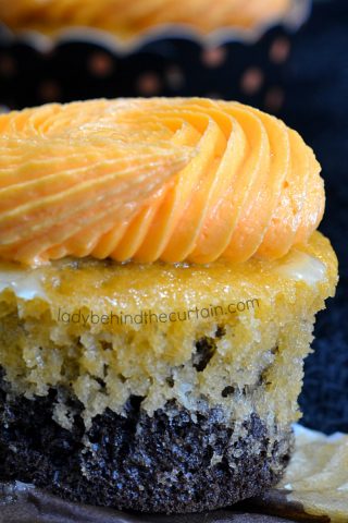 Dark Chocolate Orange Cupcakes with Orange Buttercream Frosting