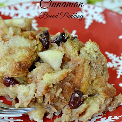 Cranberry Pear Cinnamon Bread Pudding