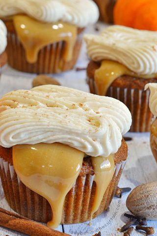 Pumpkin Spice Caramel Latte Cupcakes