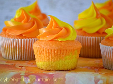 orange colored cupcakes