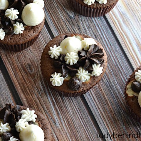 Triple Chocolate Fudge Cupcakes