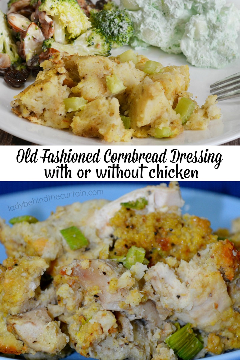 Old Fashioned Cornbread Dressing with or without Chicken