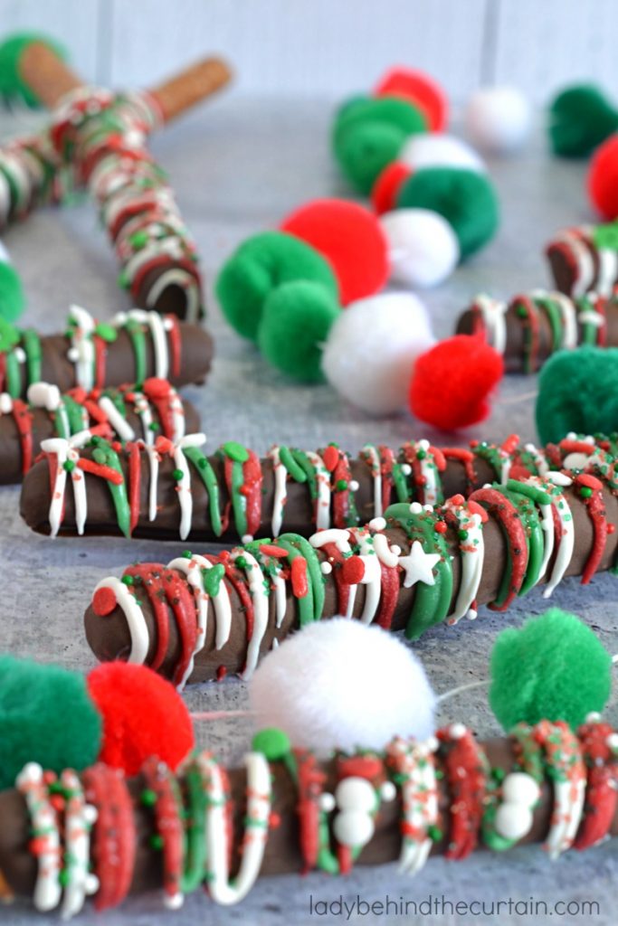 Dark Chocolate Christmas Decorated Pretzels