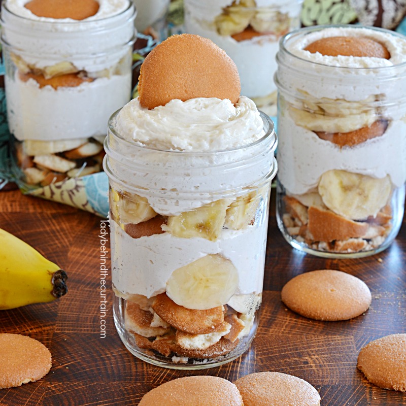 Vanilla Mousse Banana Dessert in a Jar