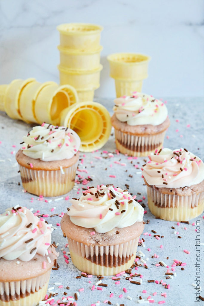 Semi Homemade Neapolitan Cupcakes