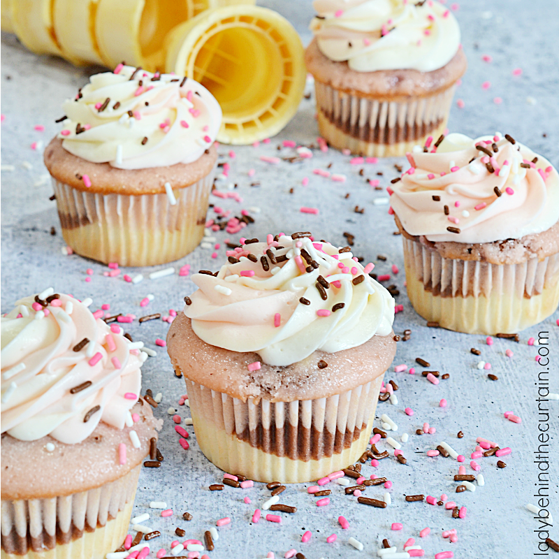 Semi Homemade Neapolitan Cupcakes