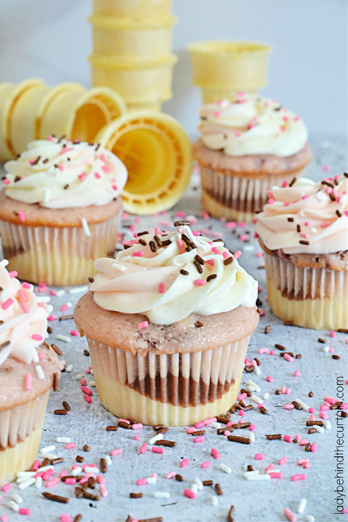 Semi Homemade Neapolitan Cupcakes