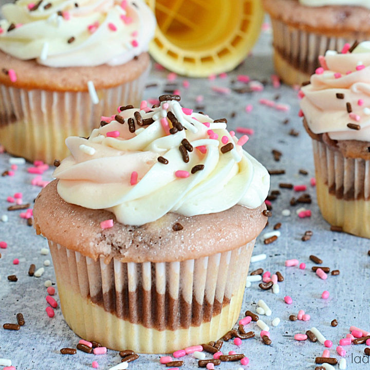 Semi Homemade Neapolitan Cupcakes