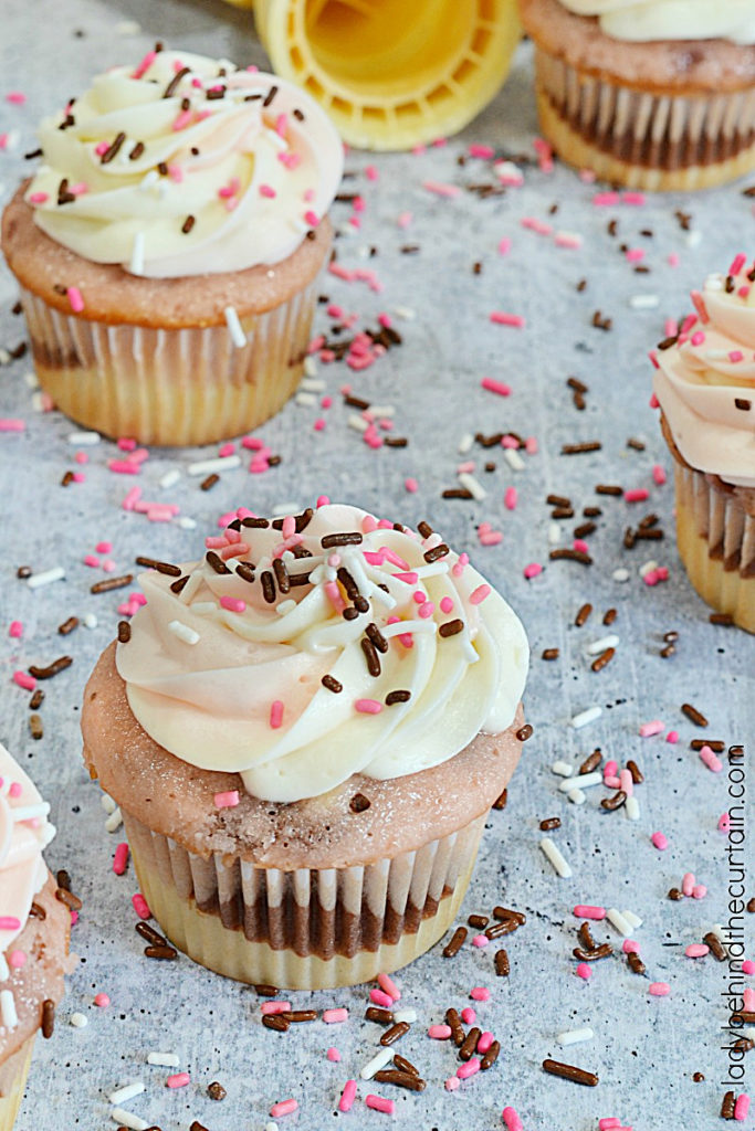 Semi Homemade Neapolitan Cupcakes