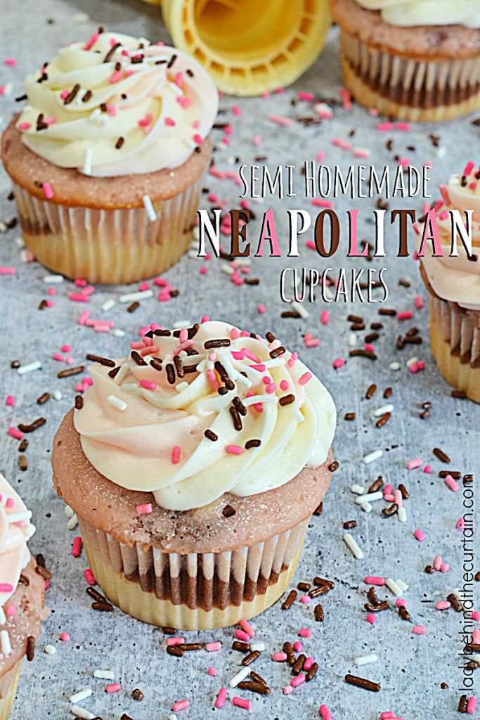 Semi Homemade Neapolitan Cupcakes