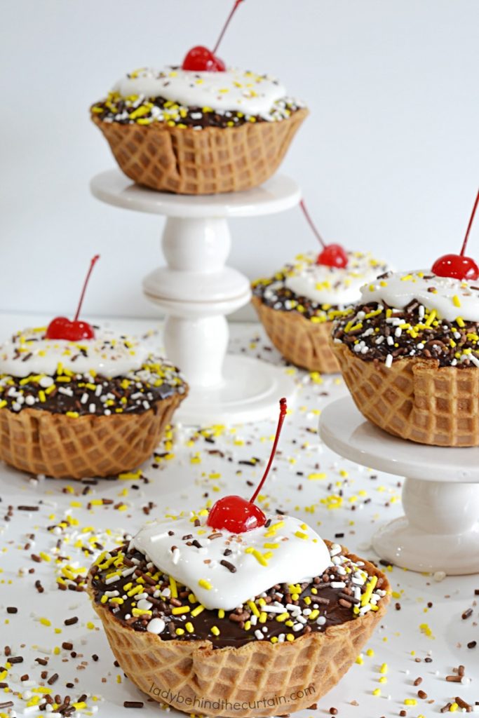 Semi Homemade Banana Split Mini Cakes