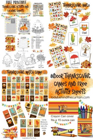 Indoor Thanksgiving Games and Free Activity Sheets