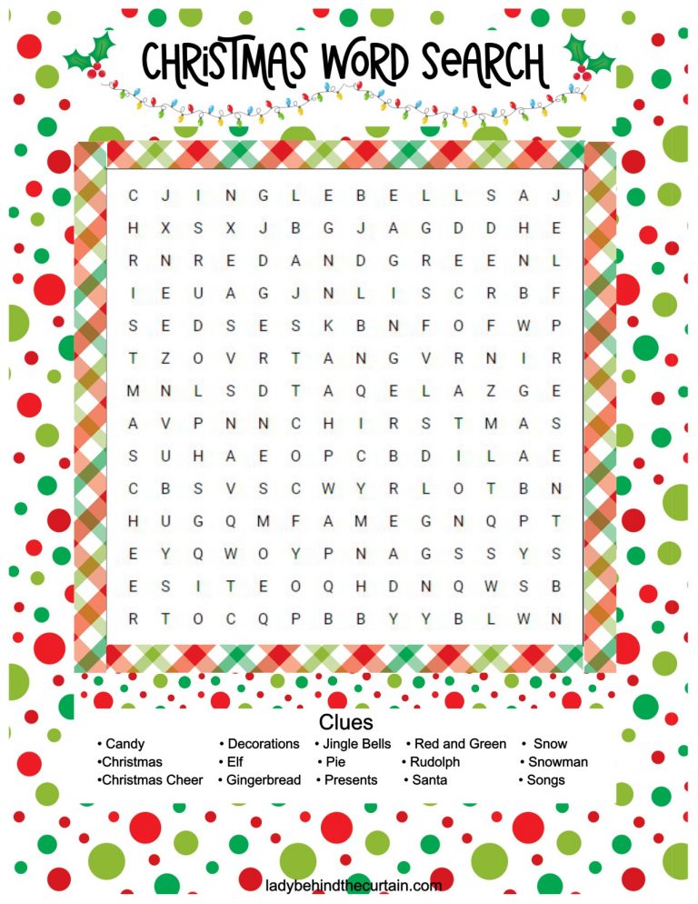 Indoor Christmas Games and Free Activity Sheets