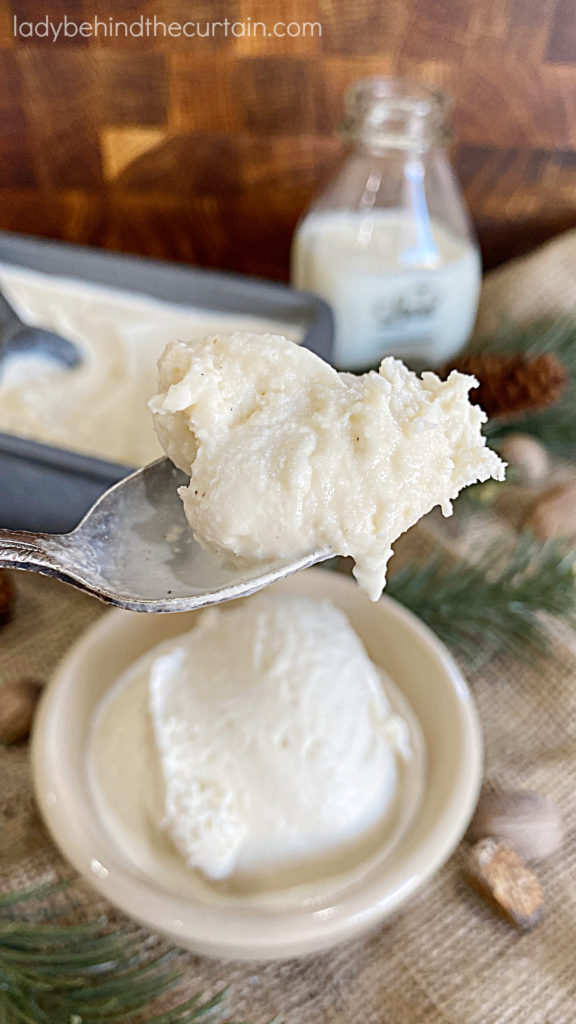 Homemade Soft Serve Eggnog Ice Cream