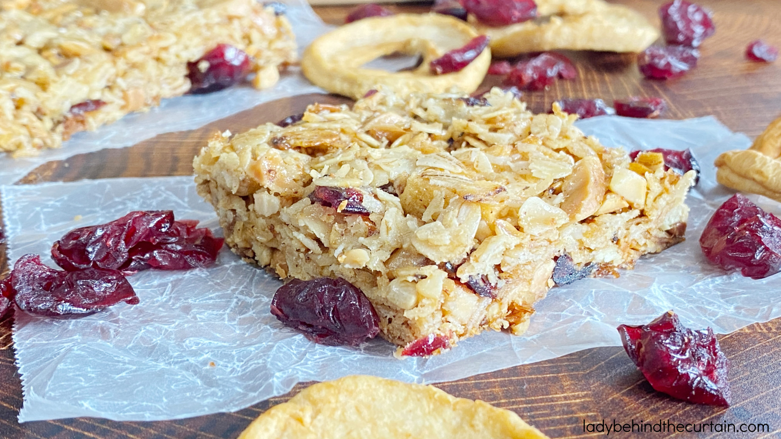 Kids Chewy Granola Bars with Cranberries and Walnuts