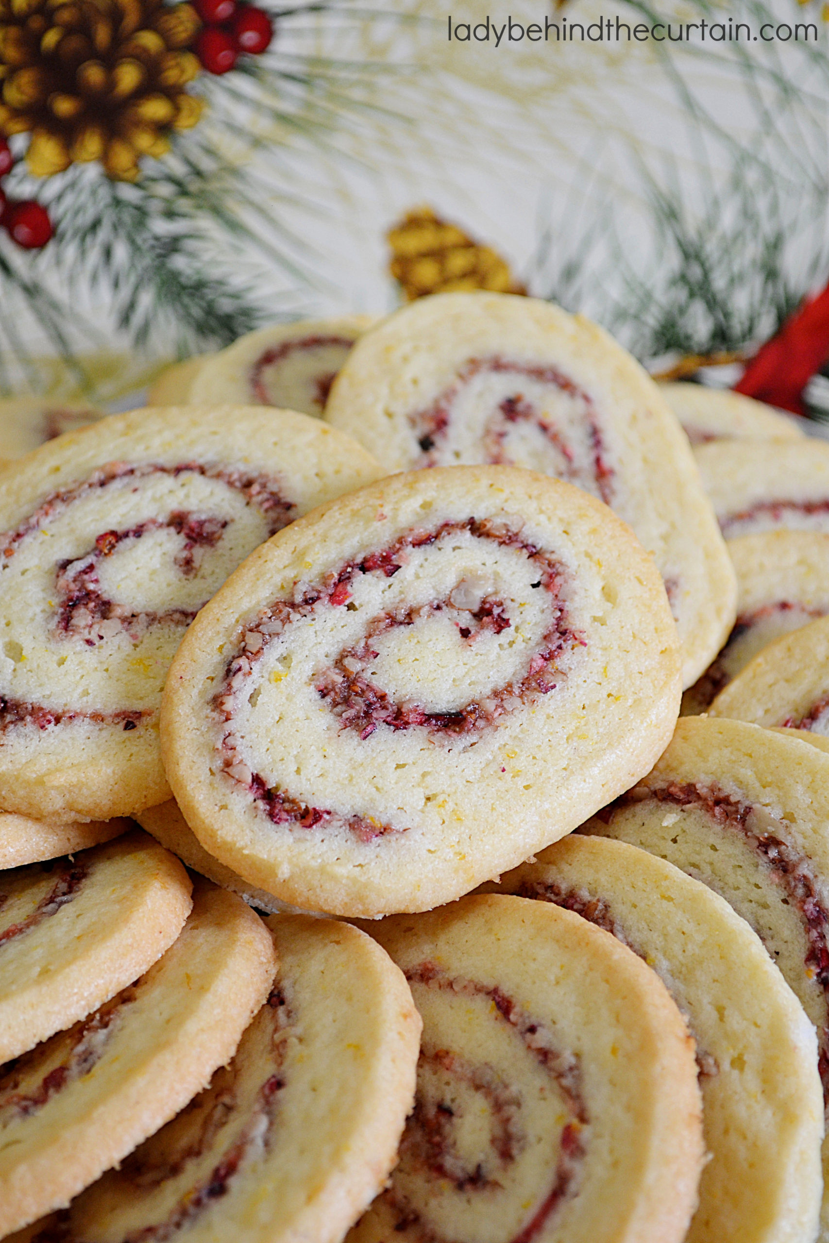 Cranberry Orange Pinwheel Cookies